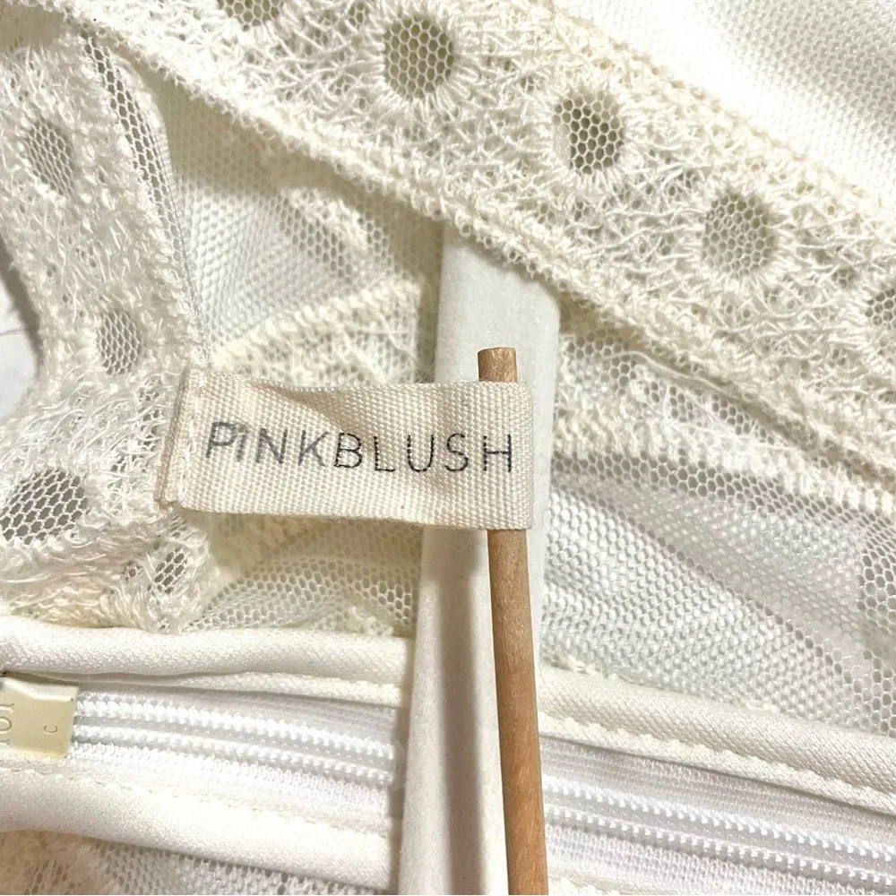 PinkBlush Cream Lace Mesh Overlay Maternity Maxi Dress Women's XL - Picture 11 of 16